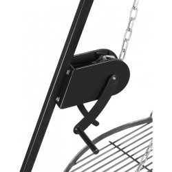 Grill na trójnogu 180 cm - ruszt stal naturalna 60 cm + kołowrotek