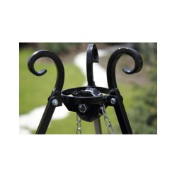 Grill na trójnogu 200 cm - ruszt stal naturalna 50 cm + kołowrotek