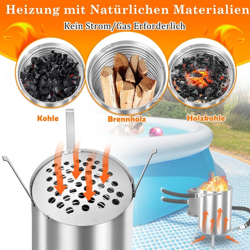 Kociołek do Ogrzewania Basenu i Balii  [HAGENATUREN]