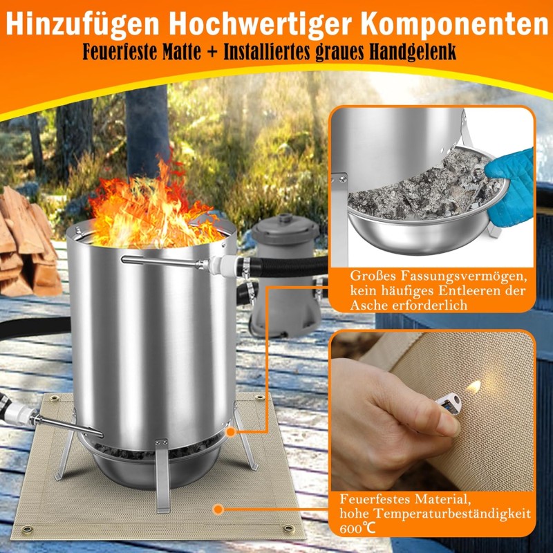 Kociołek do Ogrzewania Basenu i Balii  [HAGENATUREN]