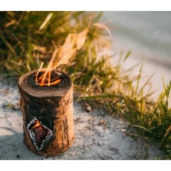 Ekologiczna Świeca Ogrodowa w Formie Pniaka - Idealna na Ognisko