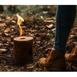 Ekologiczna Świeca Ogrodowa w Formie Pniaka - Idealna na Ognisko