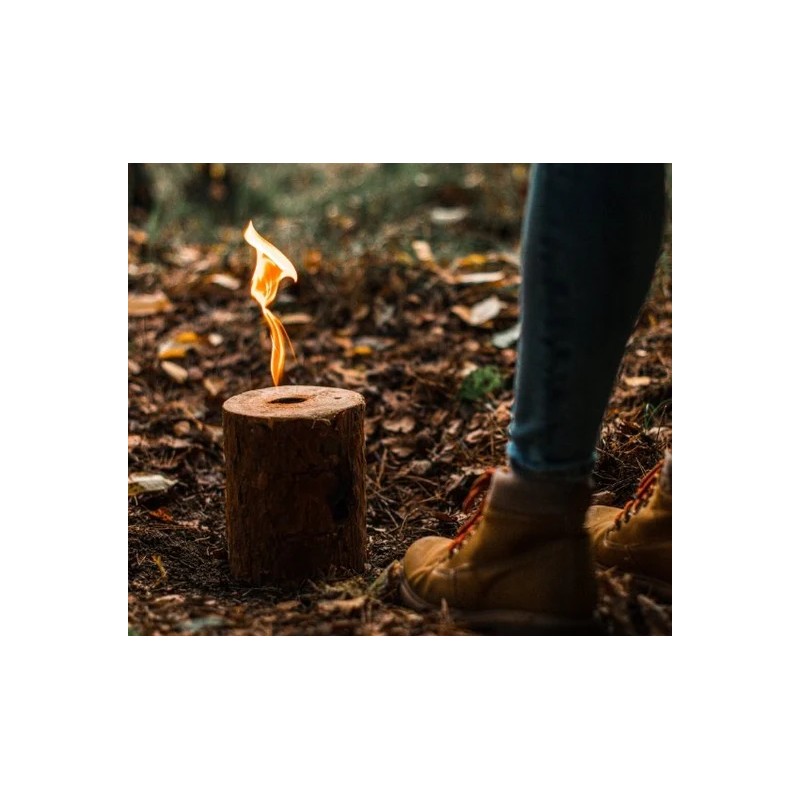 Ekologiczna Świeca Ogrodowa w Formie Pniaka - Idealna na Ognisko