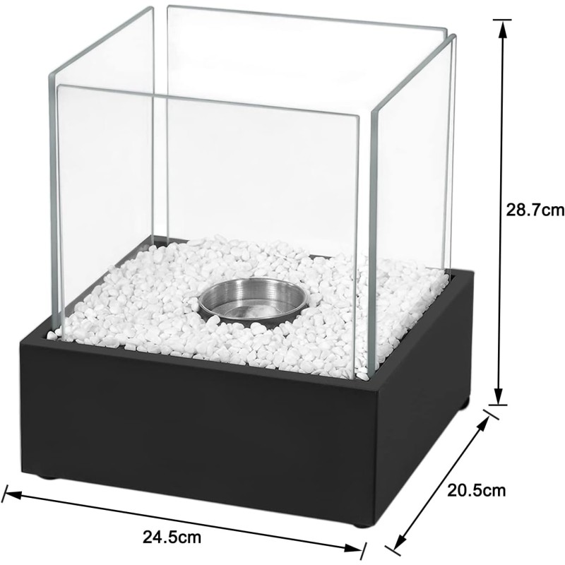 Elegancki i Nowoczesny Kominek Stołowy na Bioetanol 21x25 cm HAGENATUREN