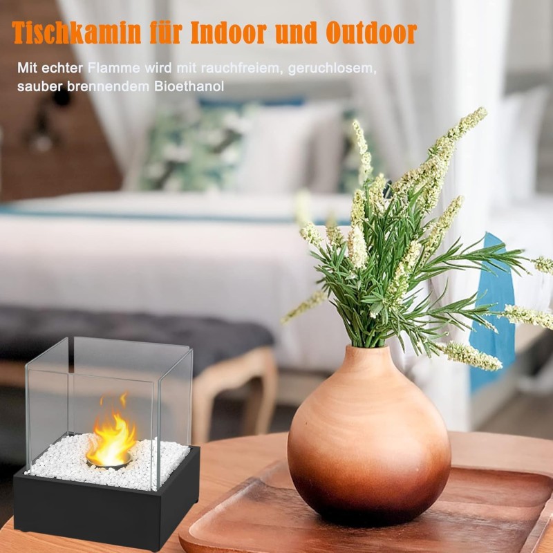 Elegancki i Nowoczesny Kominek Stołowy na Bioetanol 21x25 cm HAGENATUREN