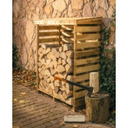 Regał na Drewno Kominkowe H150 x 120 x 60 cm – Elegancki Stojak do Ogrodu, HAGENATUREN