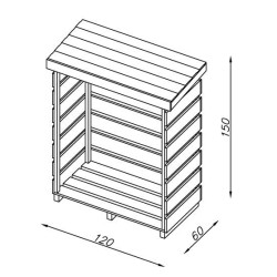 Regał na Drewno Kominkowe H150 x 120 x 60 cm – Elegancki Stojak do Ogrodu, HAGENATUREN